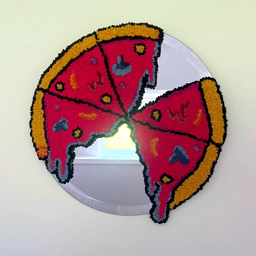 Drippy pizza mirror art